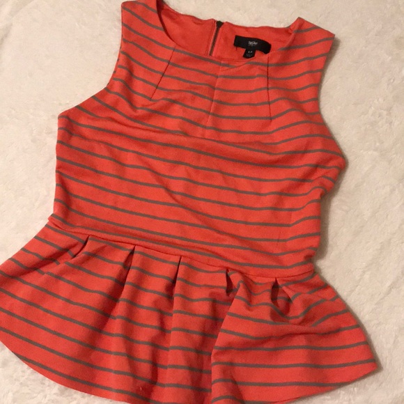 Mossimo Supply Co. Tops - Coral/tan stripe peplum tank